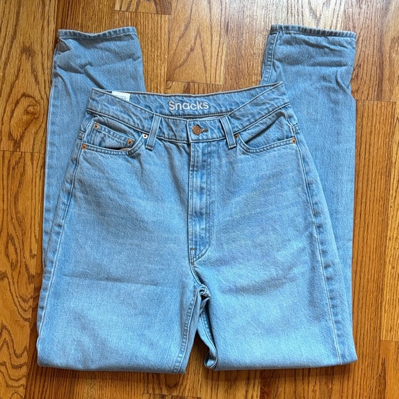 Mother Snacks High Waist Double Stack Ankle Jeans Straight Leg Women’s Size 27 - Picture 2 of 11